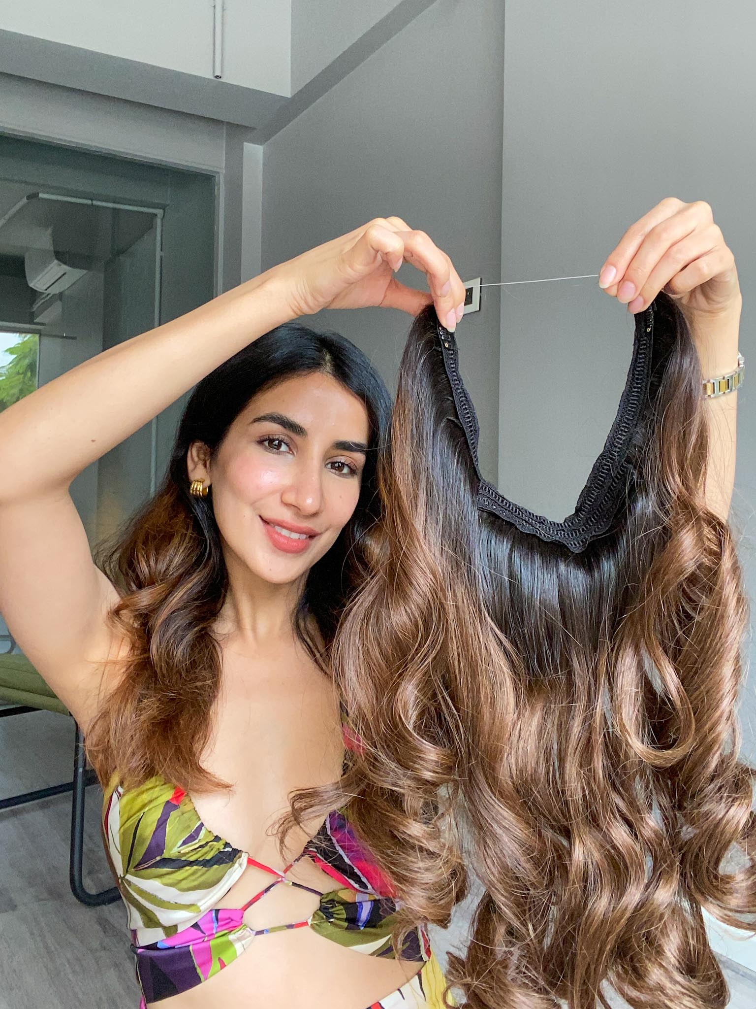 Premium Halo Hair with side Patches Sewn In Nish Hair