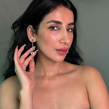 Evil Eye Rose Gold Dangling Earring | Nish Hair X Evil Eye Jewel