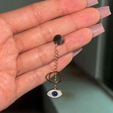 Evil Eye Rose Gold Dangling Earring | Nish Hair X Evil Eye Jewel