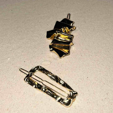 Asymmetrical Golden Clips- Set of 2 | Hair Jewellery  | Nish Hair X Evil Eye Jewel