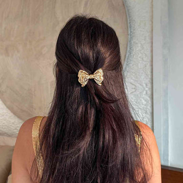 Gold Bow Clip | Nish Hair