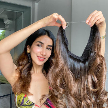 Premium Halo Hair with side Patches Sewn In | Nish Hair