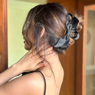 Satin Bow on a Matte Hair Claw