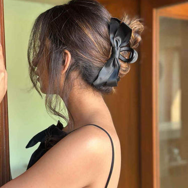 Satin Bow on a Matte Hair Claw
