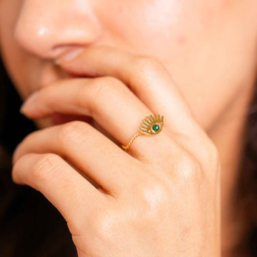 Delicate Evil Eye - Adjustable Ring | Nish HairX Evil Eye Jewel